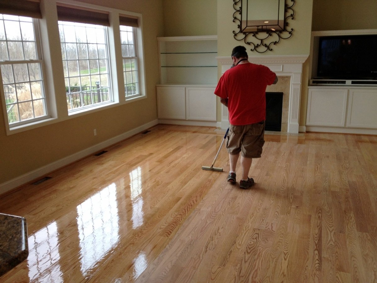 hardwood floor contractors during work